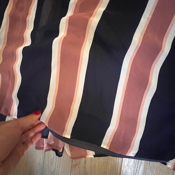Nwot Striped (Navy, White, Pink) Drop Waist V-Neck Express Maxi Dress, Medium - Picture 4 of 8